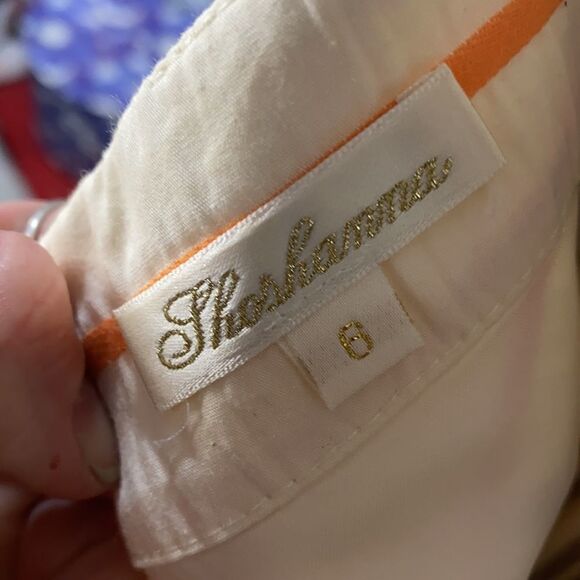 Shoshanna Cream & Pink Strapless Striped Mini Dress size 6 Sweetheart Neckline - Picture 11 of 12